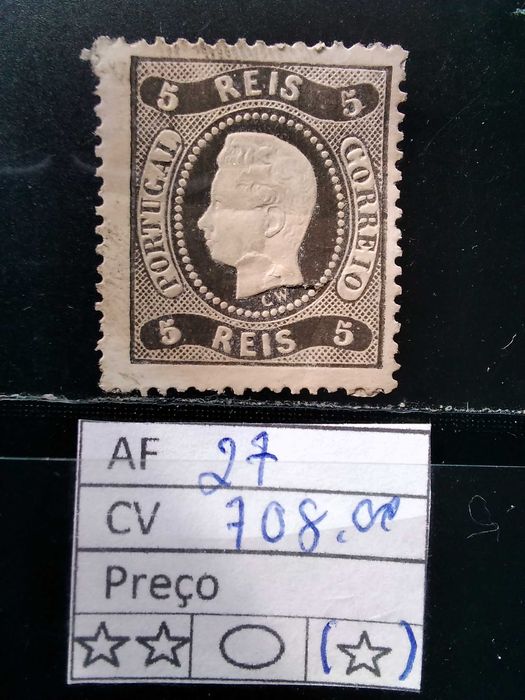 1867/1870 D° Luiz I Fita Curva Dentado MLH Sem Goma