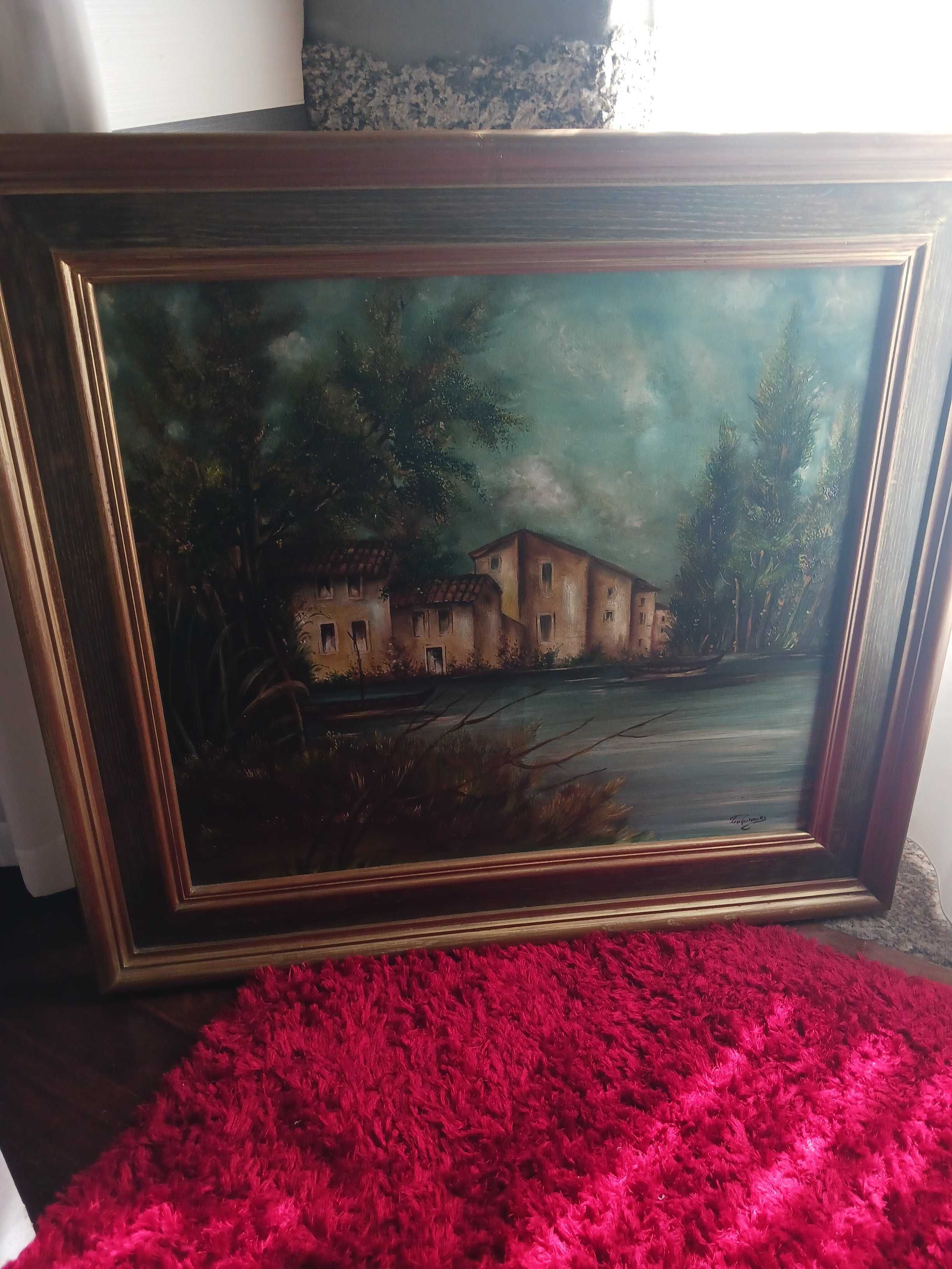 Pintura óleo com moldura