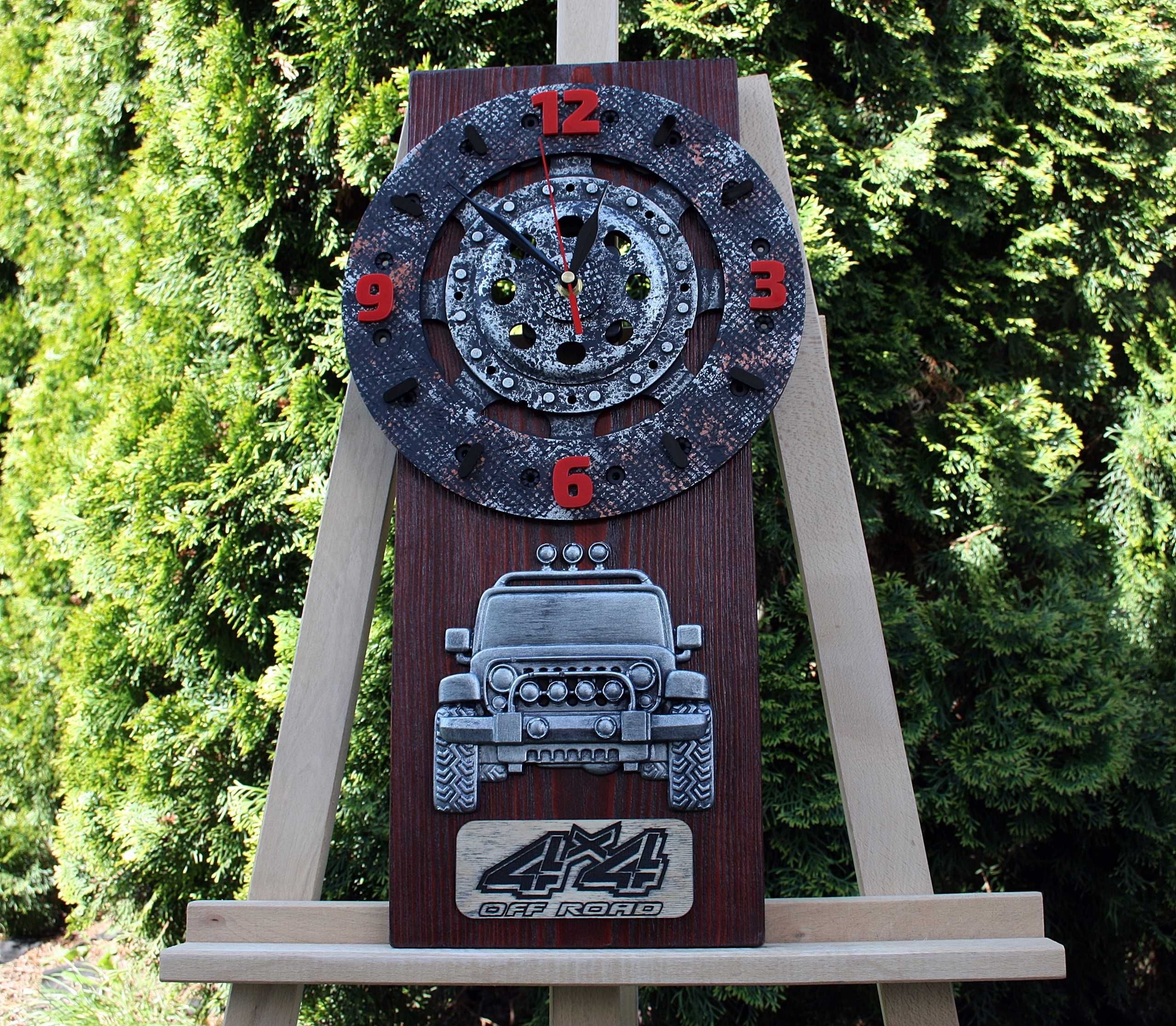 Duży zegar 50 cm 4x4 Off Road Loft Patyna