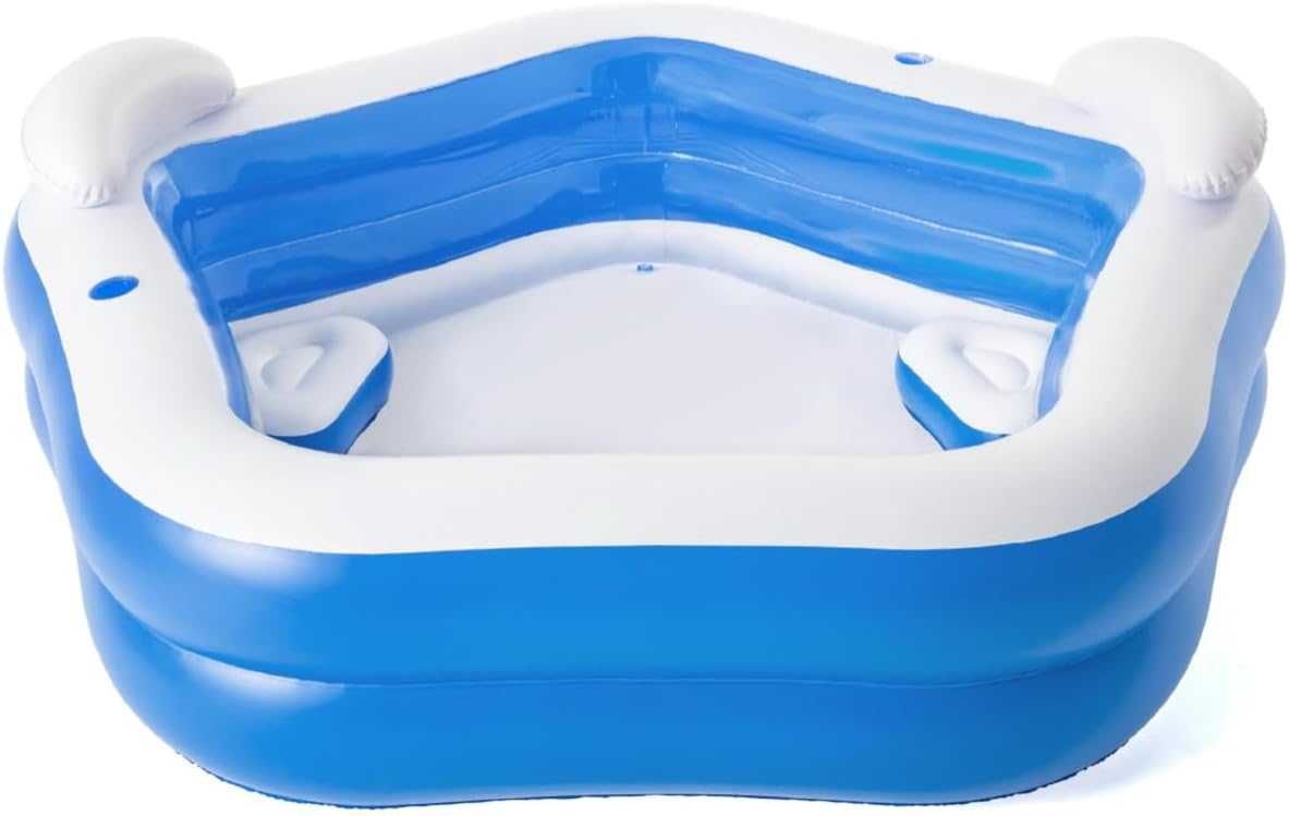 Piscina insuflável  com duas poltronas porta-bebidas 213x206x69cm NOVO