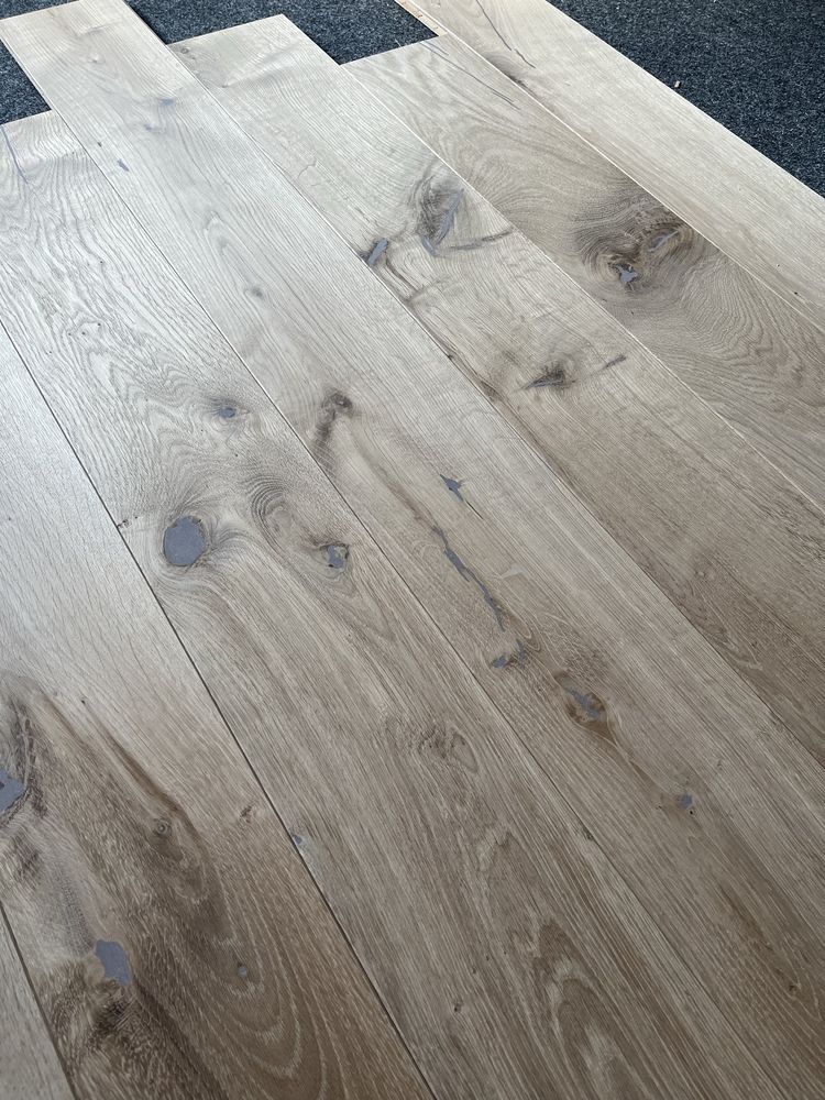 Deska Drewniana 3-W Dąb Rustic, Surowa, 4faza,Szczotka, 13x140x1600mm
