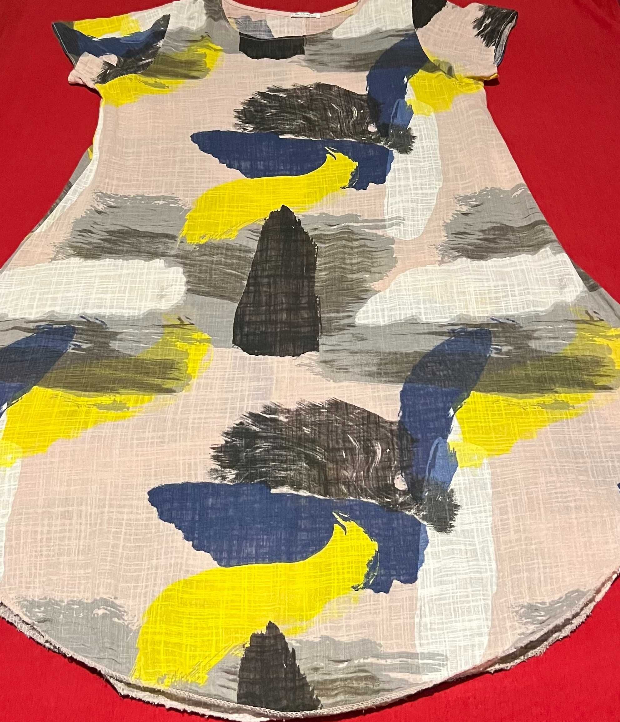 Стильное льняное платье свободного кроя XL/2XL в идеале