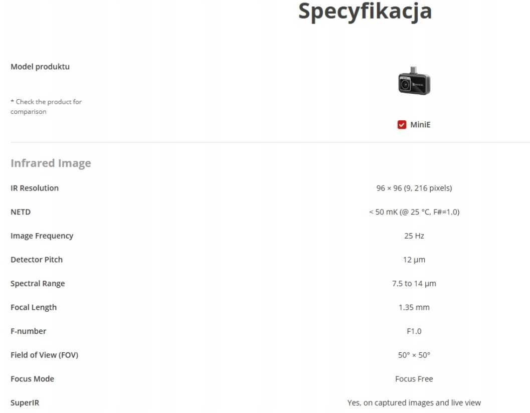 Kamera termowizyjna Hikmicro MiniE