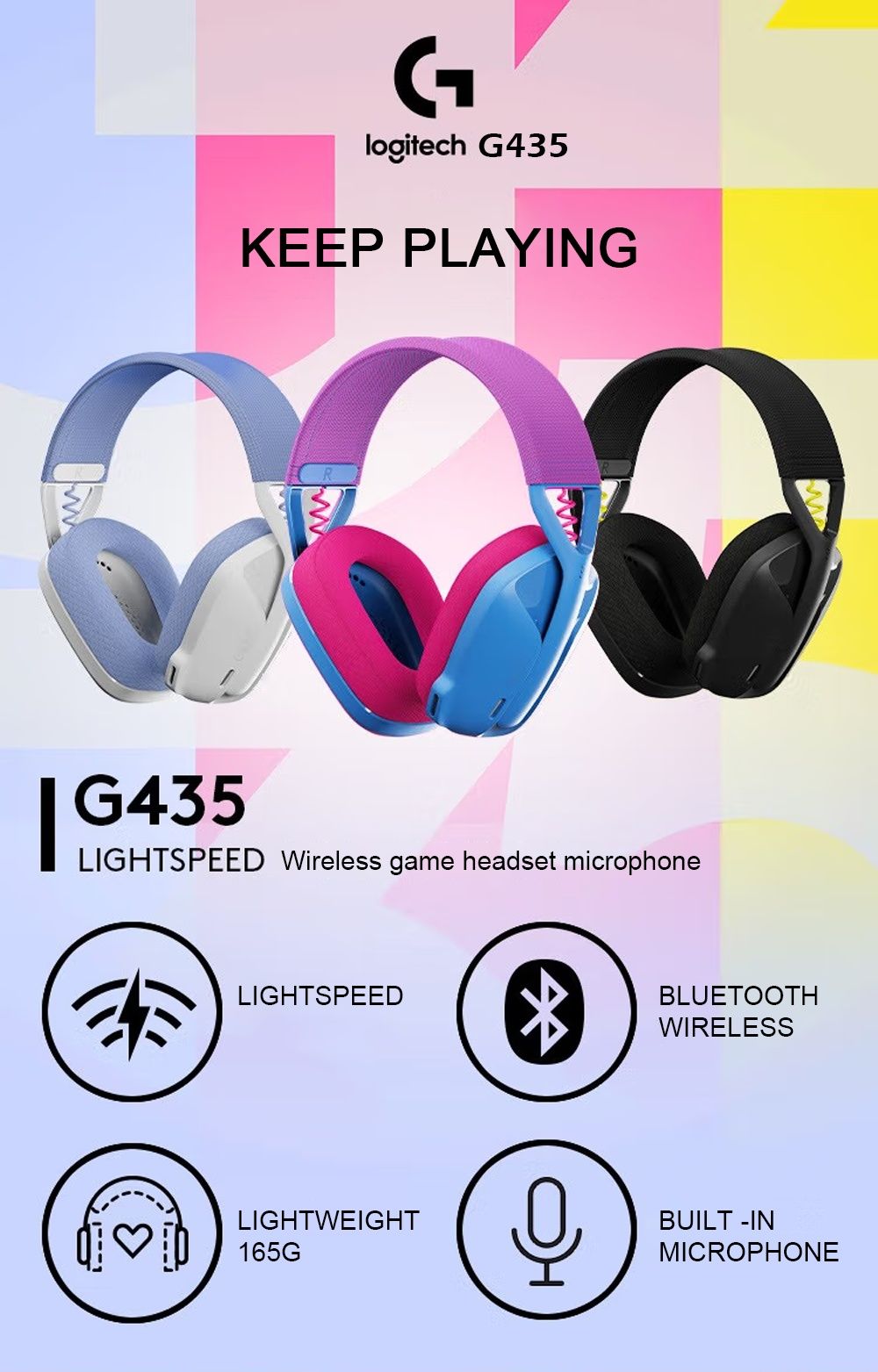 ТОП!!!Наушники Logitech G435 LIGHTSPEED Wireless Gaming Headset