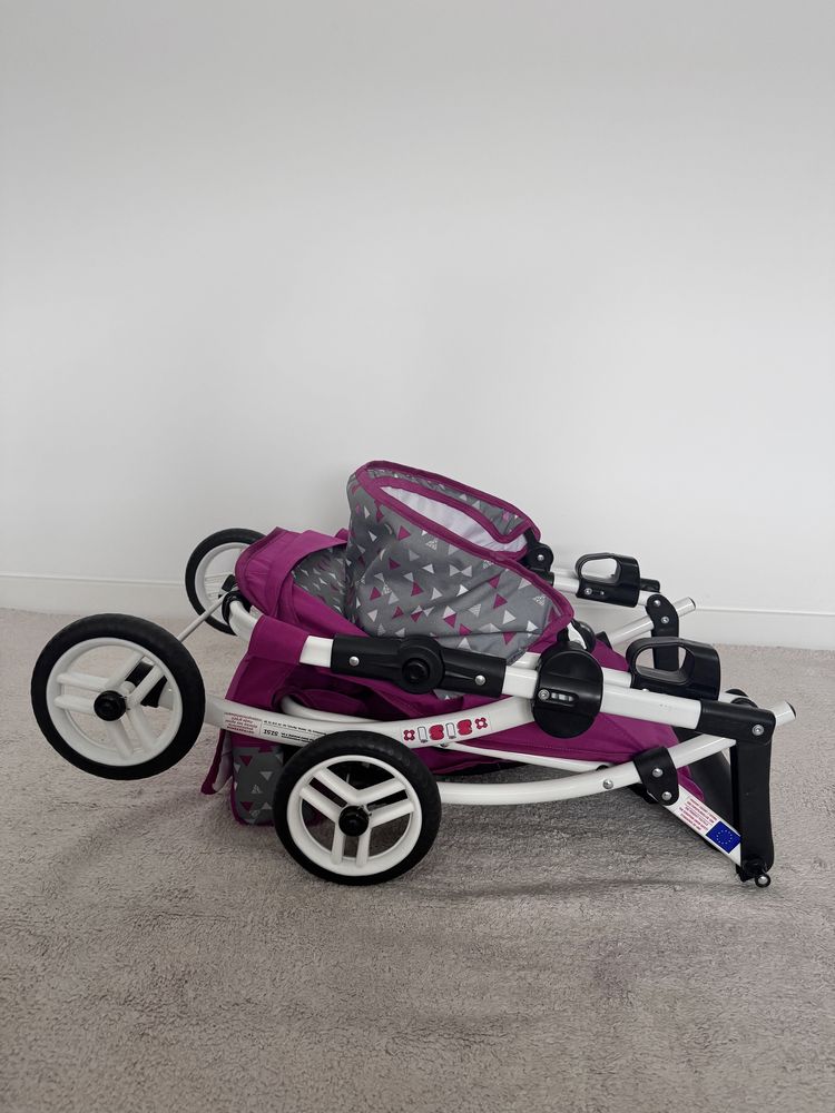 Wózek lalkowy ADBOR SISI + Torebka + Koszyk + Nosidełko dla lalki