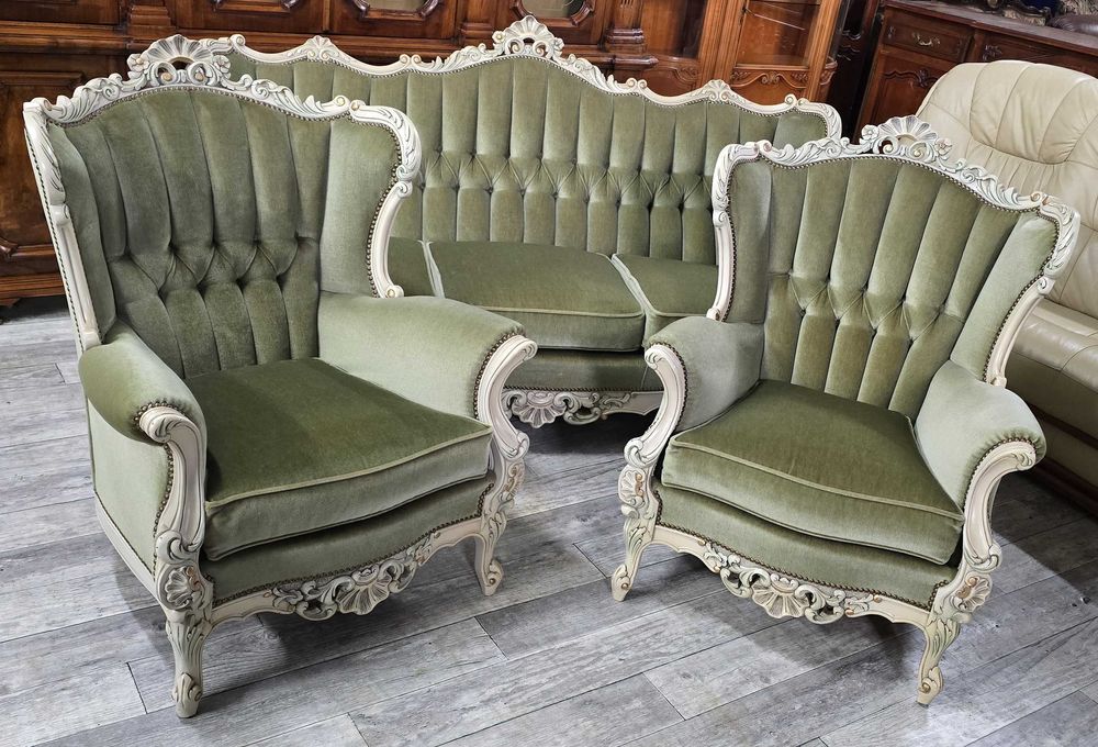 Ładny Ludwikowski Komplet Wypoczynkowy 3+1+1 / Ludwik / Wypoczynek /