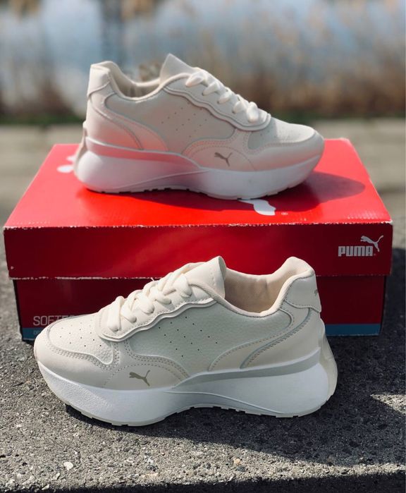 Puma кожаные кроссовки женские, натуральная кожа. красовки Пума 2025