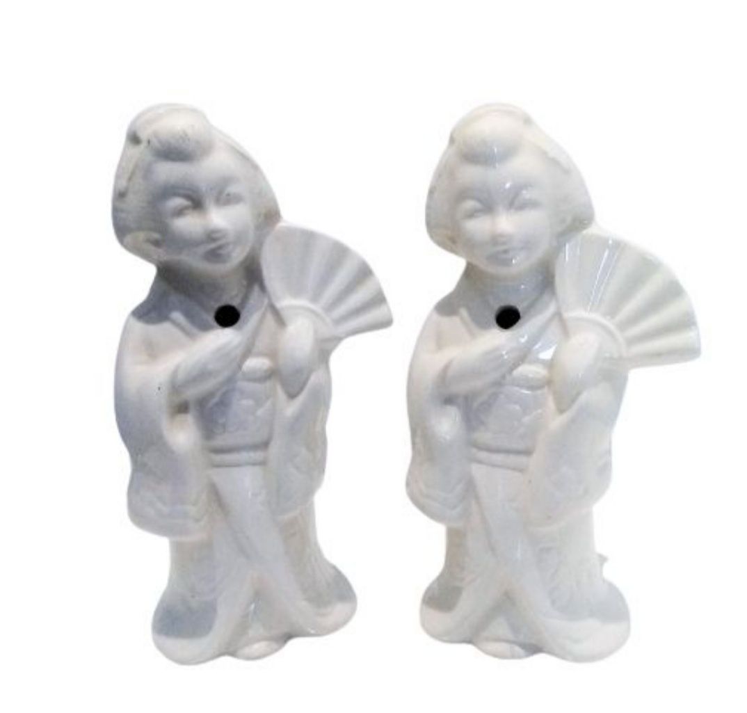 Figurki Gejsza wazoniki porcelanowe oryginalne Japonia 2 szt