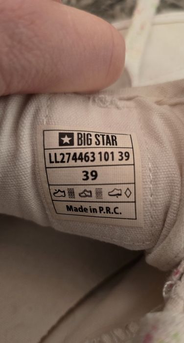 Damskie trampki białe big star rozmiar 39 z kolorową podeszwą adidas