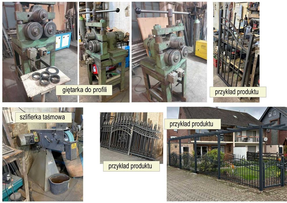 wyposażenie warsztatu ślusarskiego sprzedam maszyny do produkcji bram