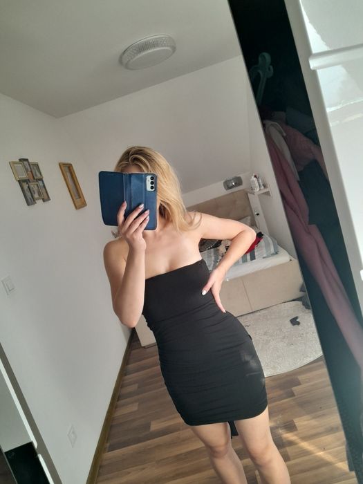 Sukienka hiszpanka wiązana sexy czarna mini kobieca podkreślająca xs s