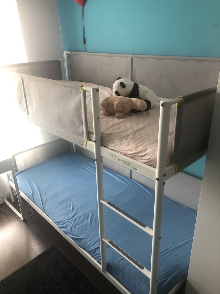 Łóżko piętrowe Ikea Vitval 90x200 stalowe okazja dwupiętrowe