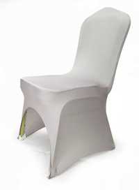 Szare elastyczne pokrowce na krzesła bankietowe