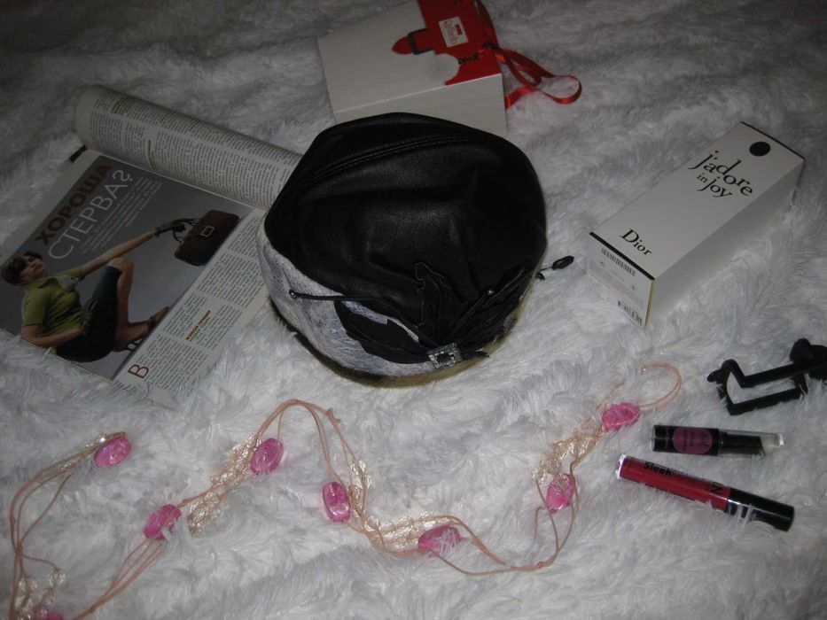 шапка бандана кожаная с декором, км1054