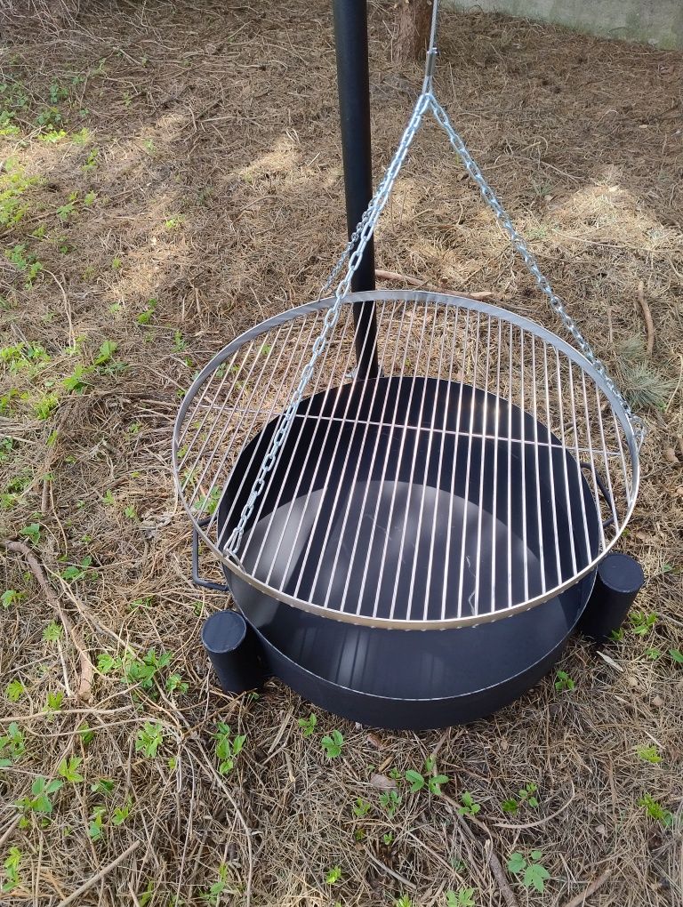 Grill Żuraw 70cm + korbka patelnia