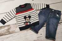Komplet sweter jeansy 68 Disney c&a