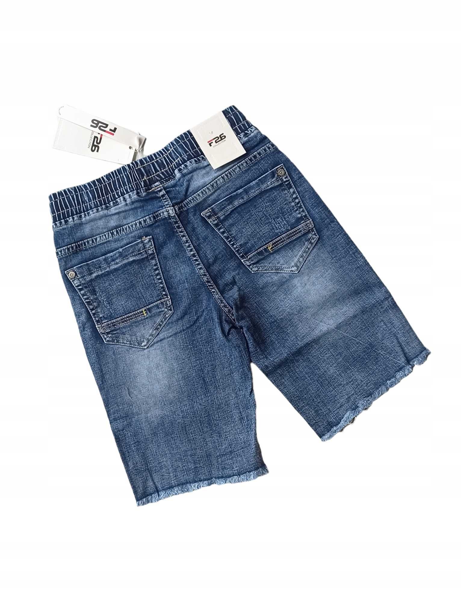Krótkie spodenki szorty jeansowe dla chłopca nowy 134-140