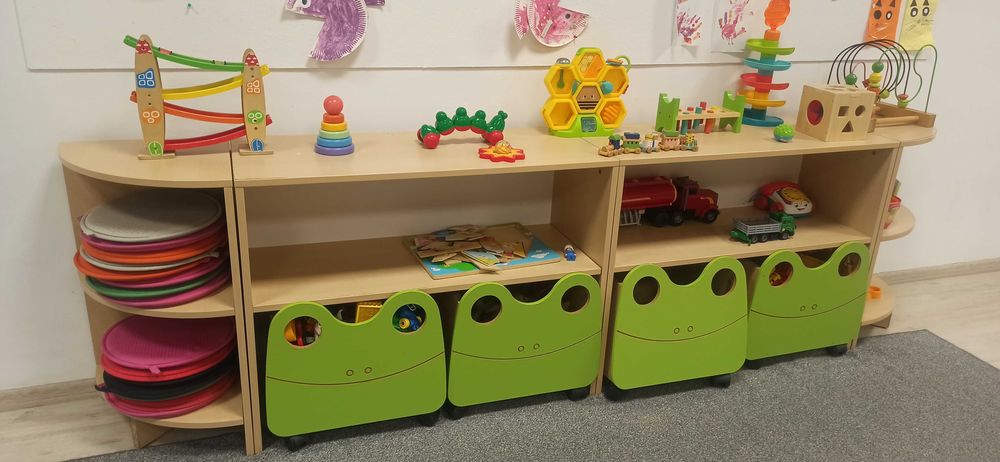 Regały szafki z atestem do przedszkola lub żłobka, Minty Nowa Szkoła