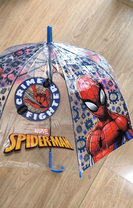 Guarda-chuva infantil Spider-Man Marvel transparente | NOVO