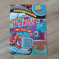 Książka dla dzieci kolorowanka super pojazdy w akcji z naklejkami