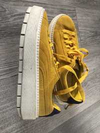 Puma suede na platformie rozm 37 musztardowe