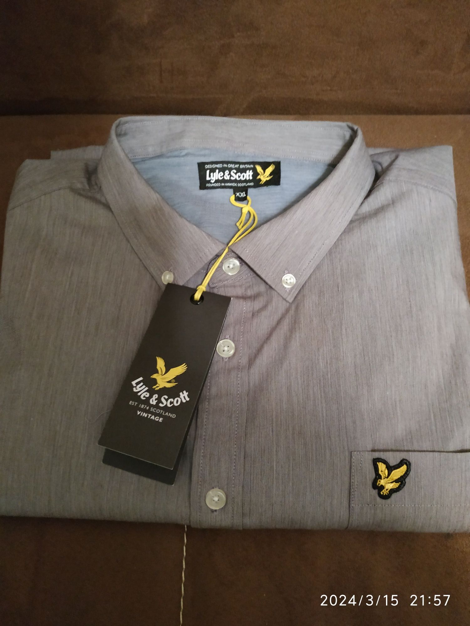 Koszula męska szara Lyle&Scott XXL nowa