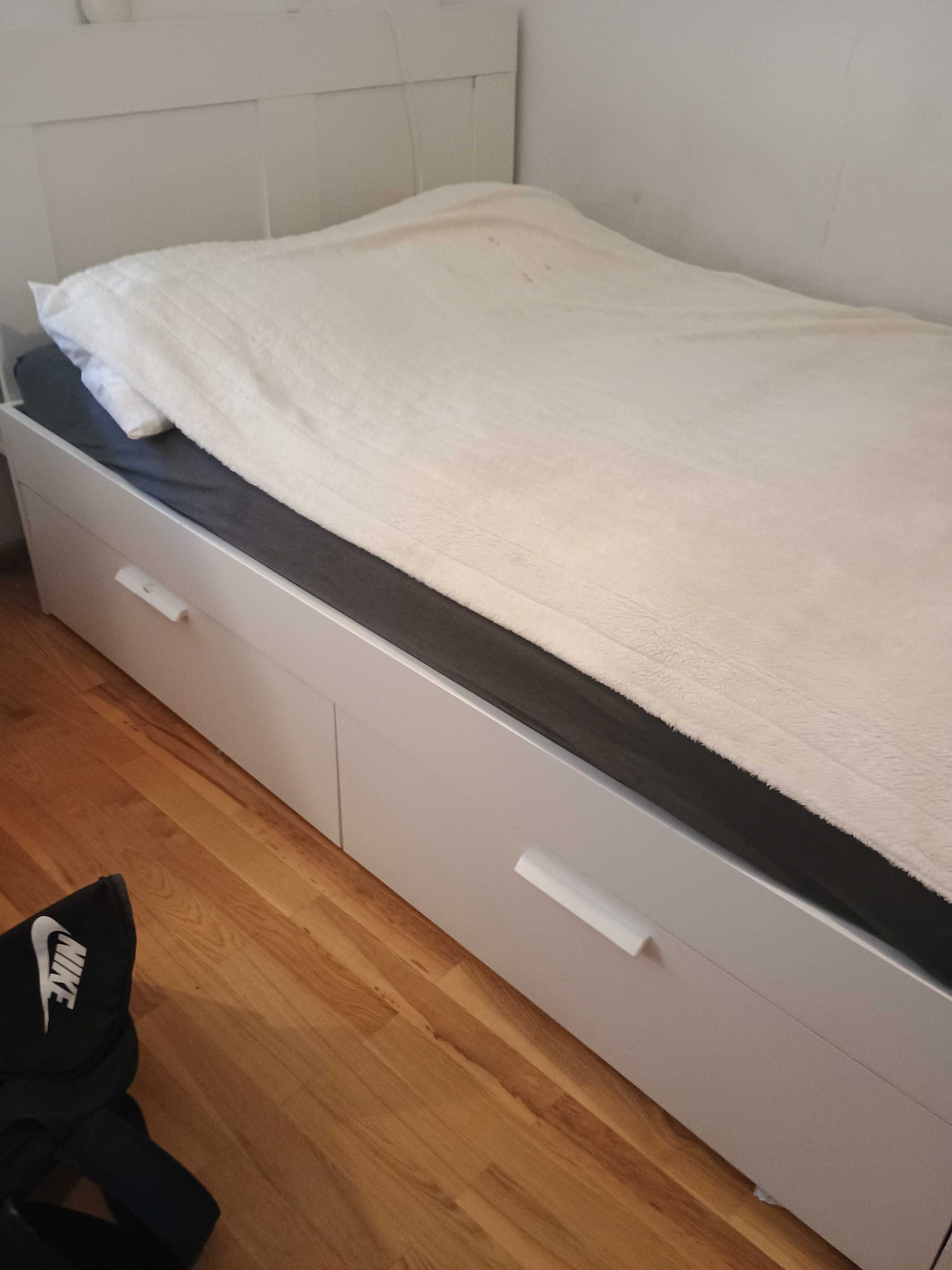 Ikea Brimnes łóżko zagłówek szuflady 140x200