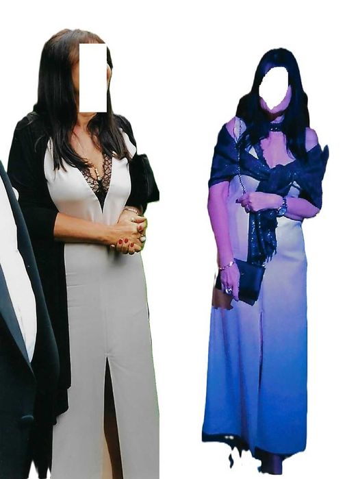 sukienka długa wieczorowa w stylu retro, kolor cielisty, BCBG