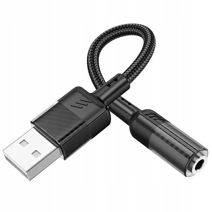 HOCO adapter AUX USB A (męski) do Jack 3,5 mm (żeński) LS37 0,15 m