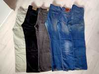 Spodnie męskie M L W34 32 niebieskie czarne bawełniane duży zestaw pak