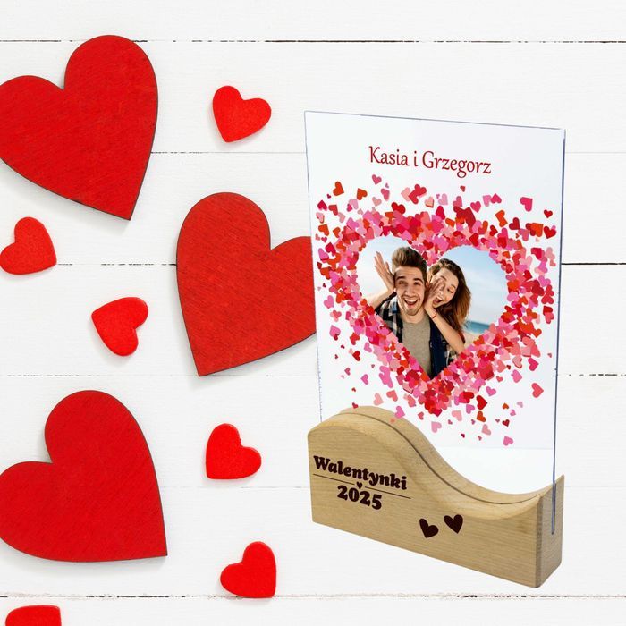 RAMKA Ze Zdjęciem Dla Niego Niej prezent na walentynki szklana