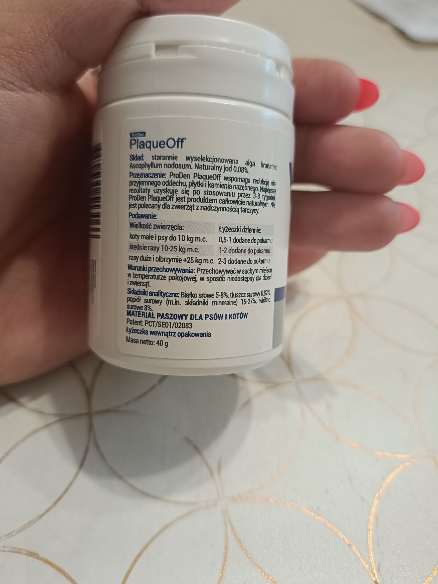 PlaqueOff proszek do czyszczenia zębów dla psa/kota 40g