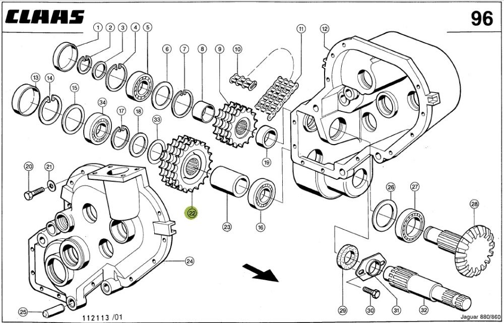 CLAAS JAGUAR 820-880 зірочка реверсійного редуктора 0009841730 / 98417