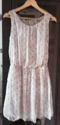 Sukienka, w urocze grochy, lejącą, rozmiar 38 - 40