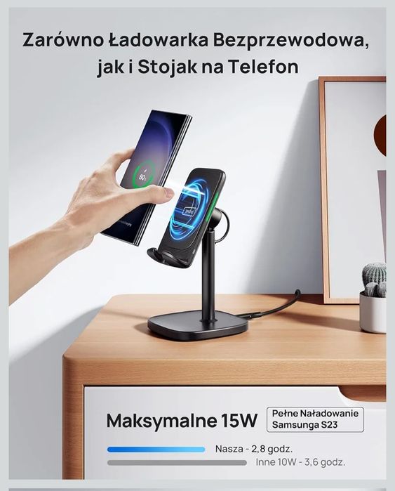 INIU Bezprzewodowa Ładowarka Stojąca, 15W Indukcyjna