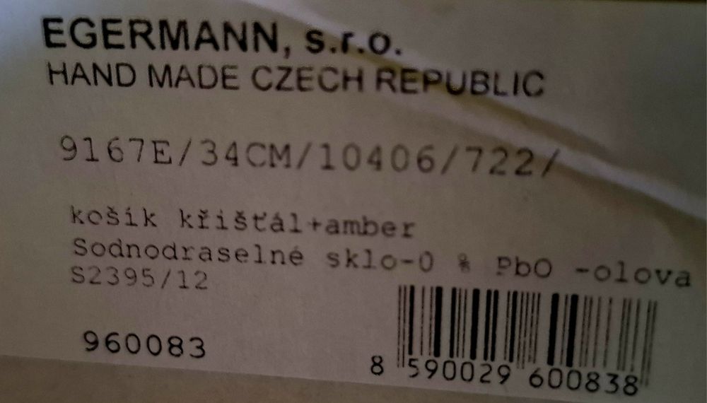 Owocarka że szkła kryształowego Egermann