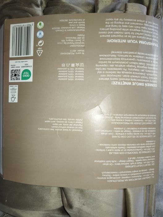 Nowe welurowe welwetowe zasłony na przelotkach kółkach