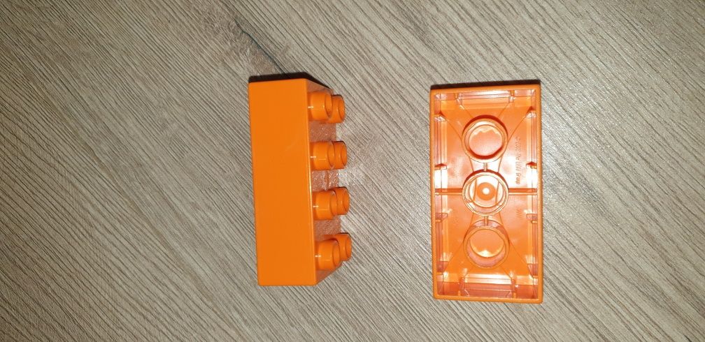 Klocki lego duplo 2x4 grube pomarańczowy 2szt