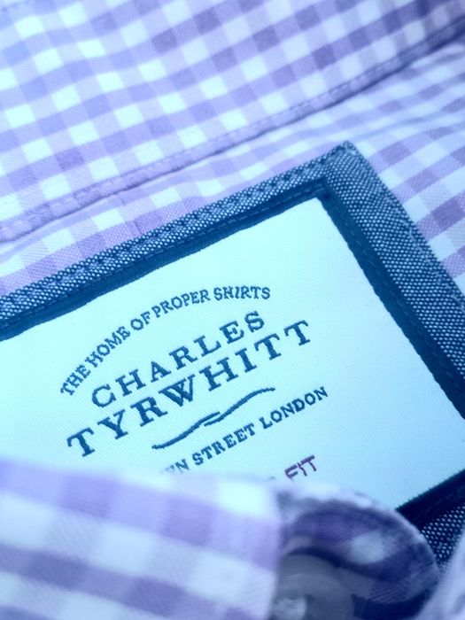 męska koszula w kratkę Charles Tyrwhitt Jeremyn Street London non iron