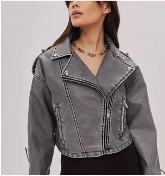 сіра еко косуха красива та зручна