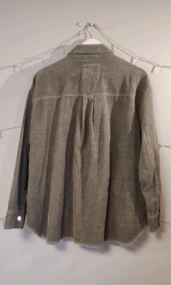 Oversize koszula sztruksowa khaki