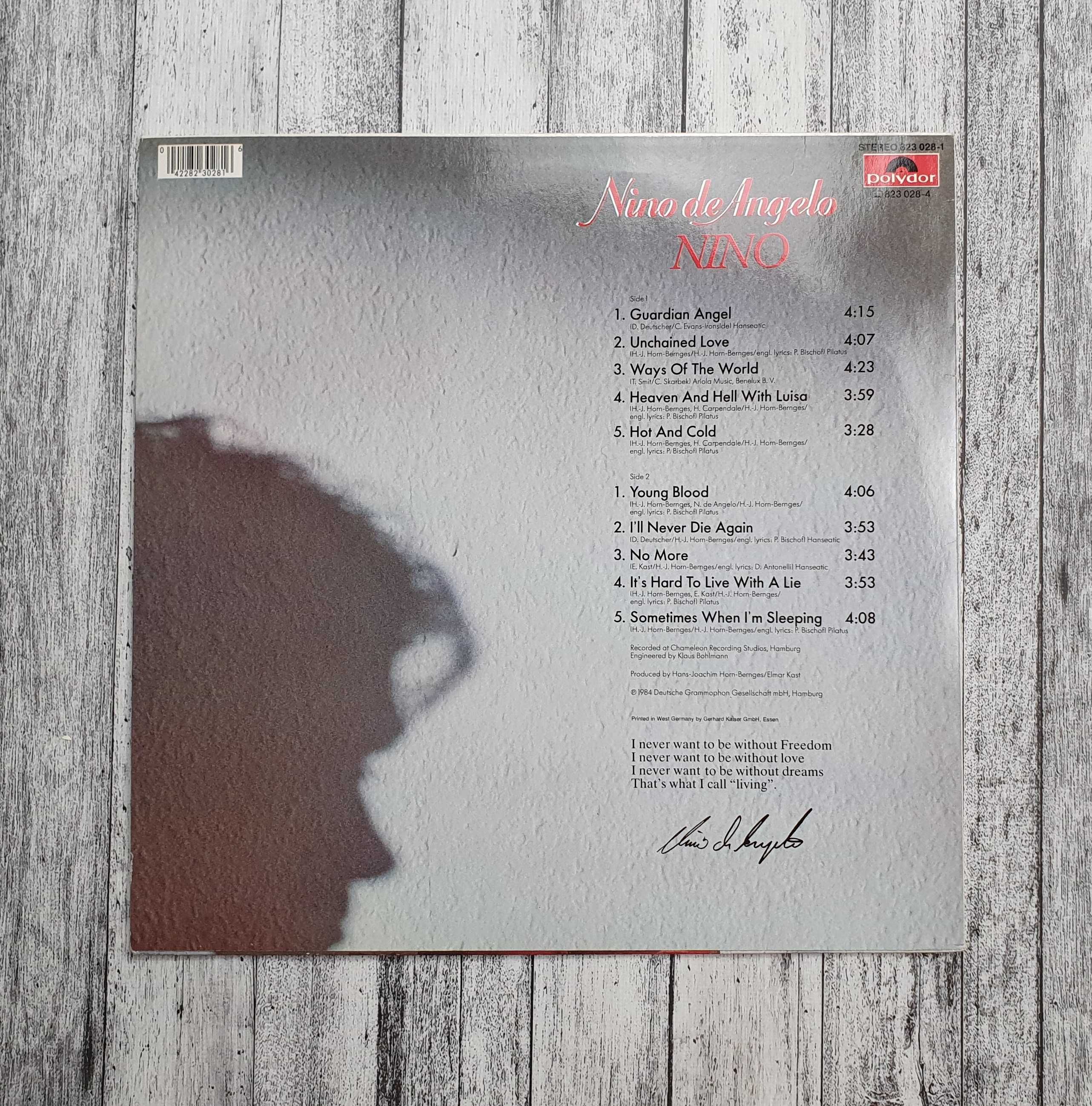 Nino De Angelo Nino Guardian Angel English Album LP 12