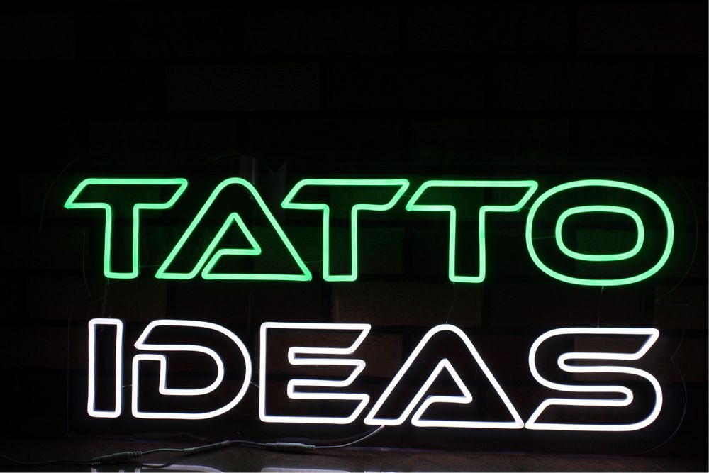 Napis neon TATTO IDEAS