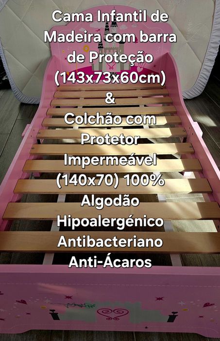 Cama Infantil com Colchão e Protetor