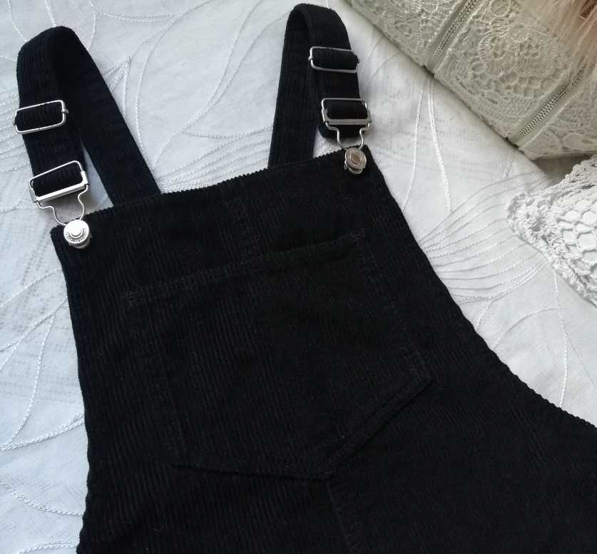 Denim j.Nowe czarne ogrodniczki sukienka spódnica sztruks Bawełna XSS