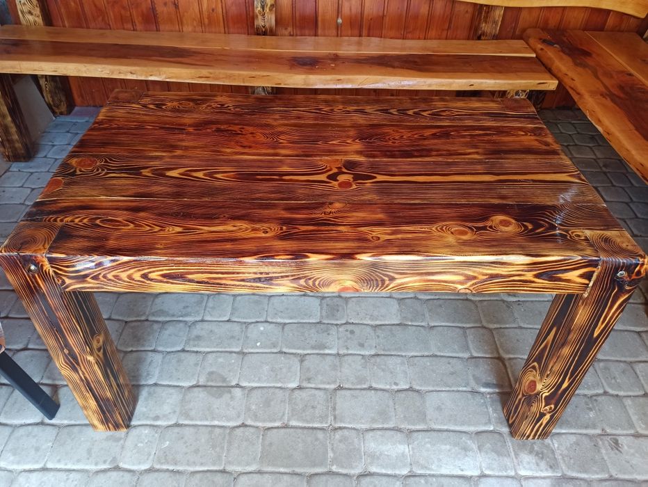 Stół drewniany zestaw ogrodowy altana