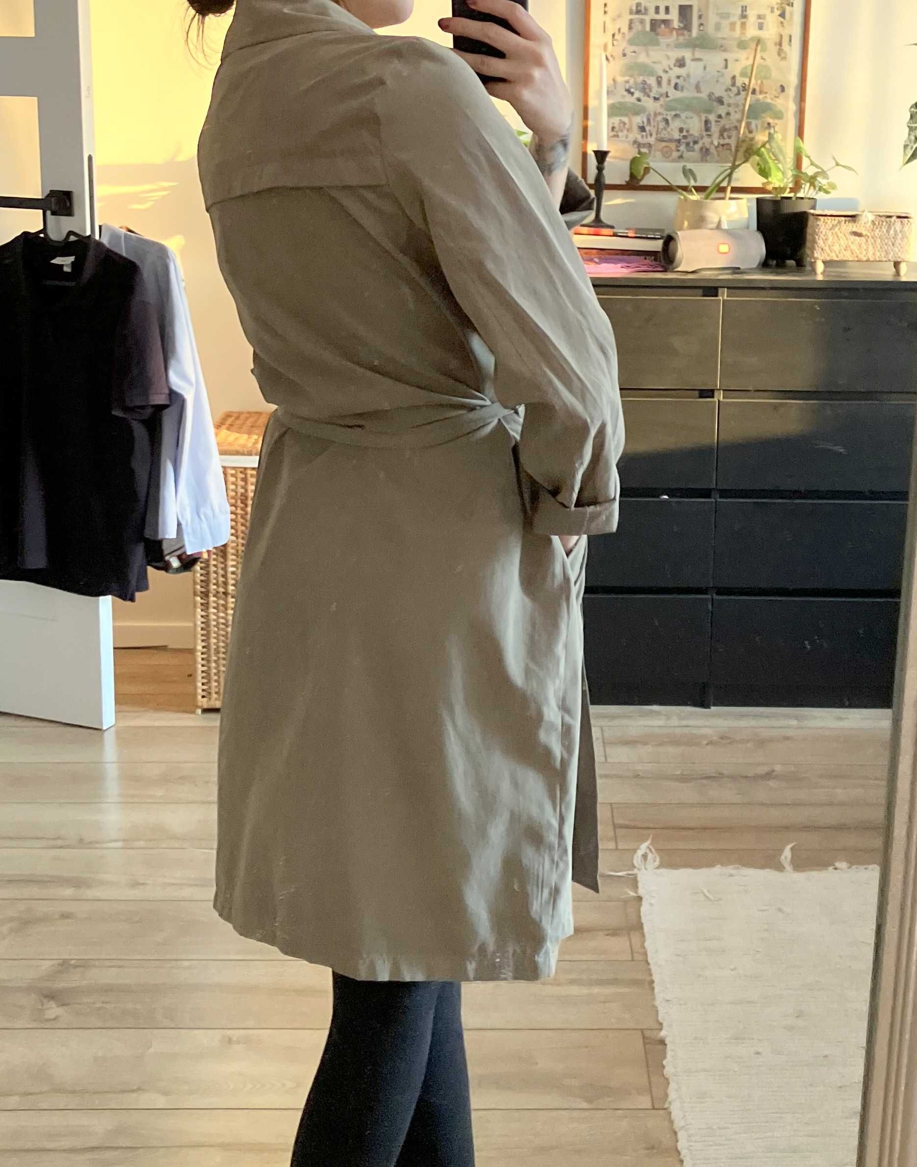 Wiosenny trencz Vero Moda khaki L basic płaszcz