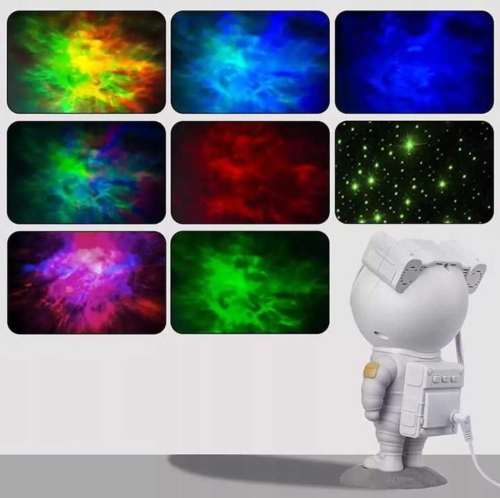 Lampka Nocna LED Laser 3D NEBULA Astronauta USB