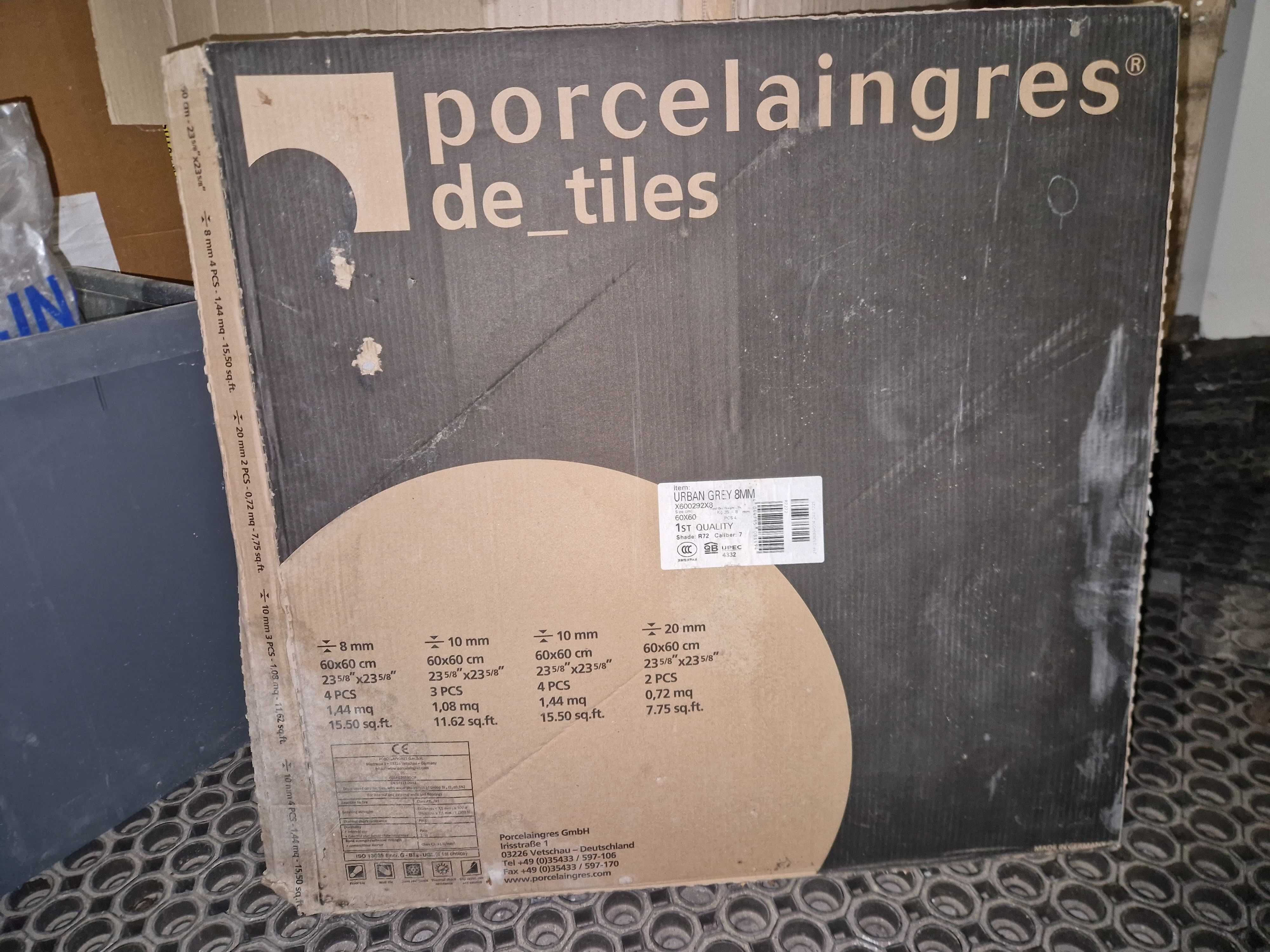 Płytki podłogowe Urban Grey Porcelaingres 60x60x0,8 24szt 8,64m2 gat.1