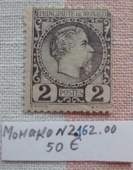 Редчайшая марка Монако № 2. 1885год.